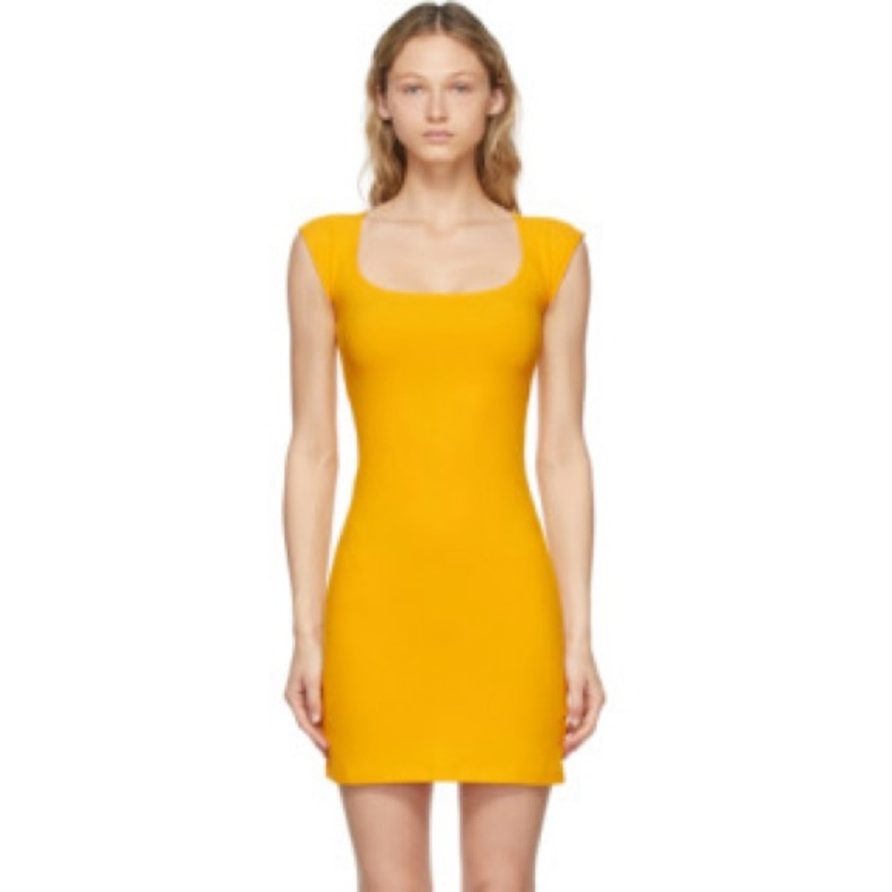 El Tigre Scoop Neck Cap Sleeve Women’s Mini Dress in Mustard